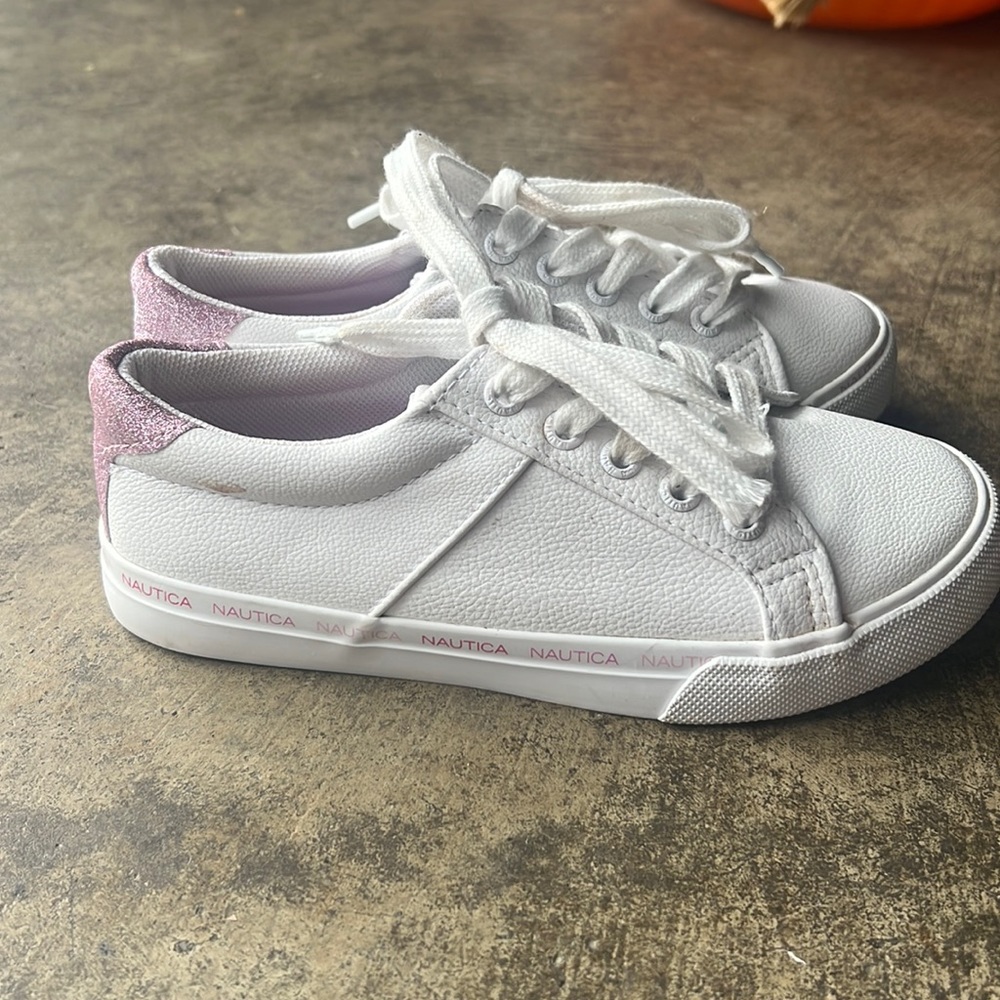 Nautica White and Pink Kids Sneakers
